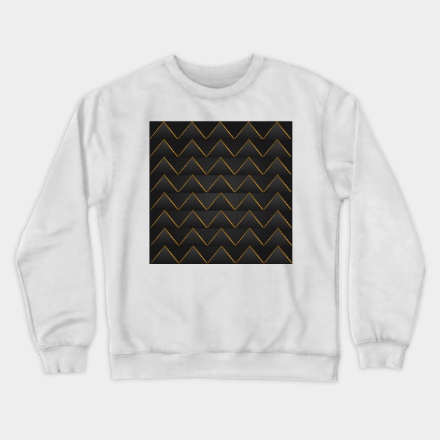 Golden triangular pattern on blue gray background filling the frame. Crewneck Sweatshirt by ikshvaku